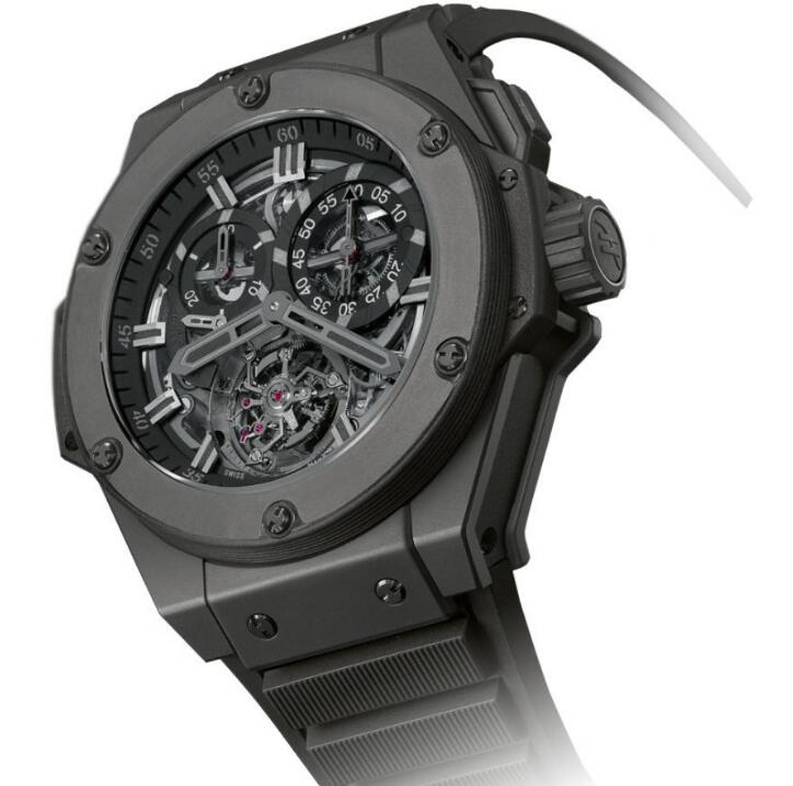 Hublot 708.CI.0110.RX King Power Chrono Tourbillon all black Limited Edition watches price